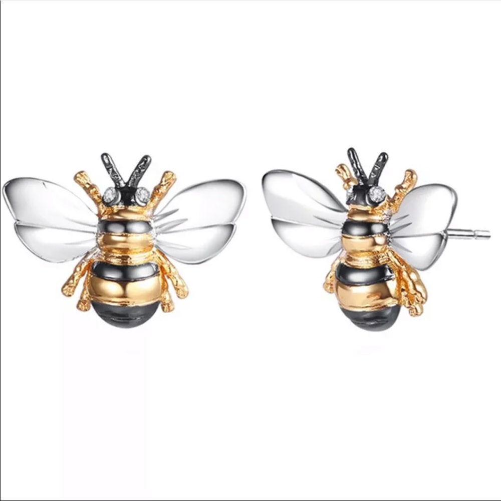 *NEW*Cute Bee zircon Stud Earrings - Picture 2 of 6